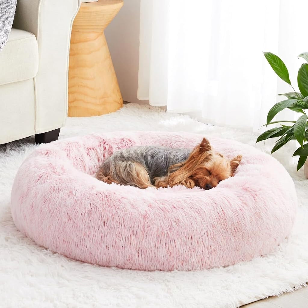 Donut Faux Fur Pet Bed (Multiple Colours)
