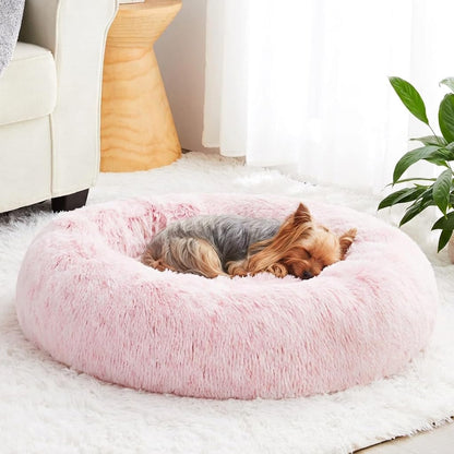 Donut Faux Fur Pet Bed (Multiple Colours)