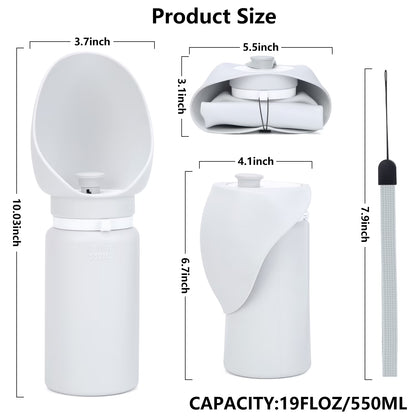 Dog Water Bottle - Leak-Proof Portable Dispenser for Travel, Hiking, and Walking (19 Oz)