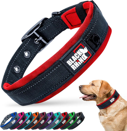 Black Rhino Padded Dog Collar
