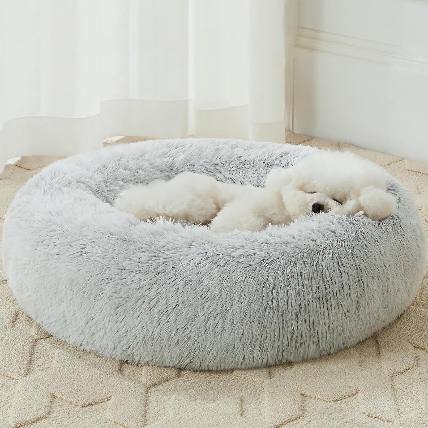 Donut Faux Fur Pet Bed (Multiple Colours)