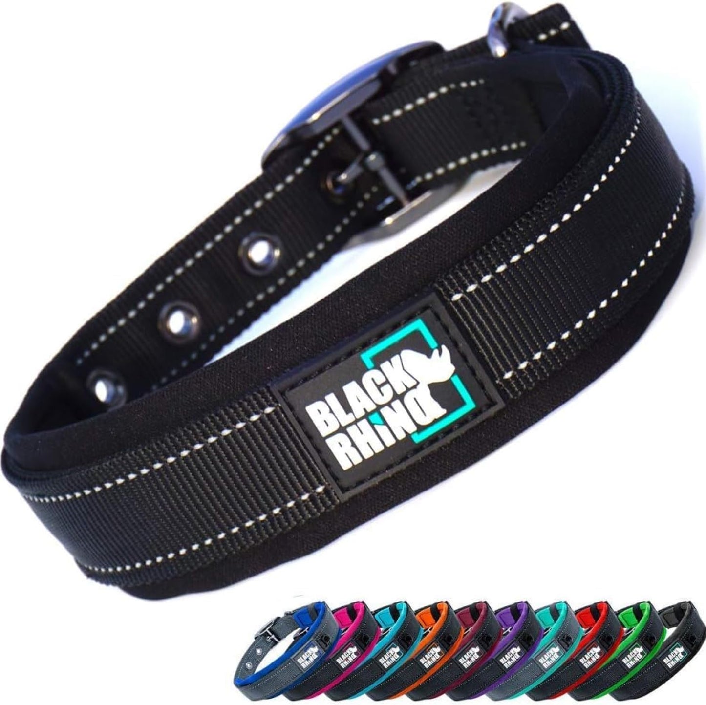 Black Rhino Padded Dog Collar