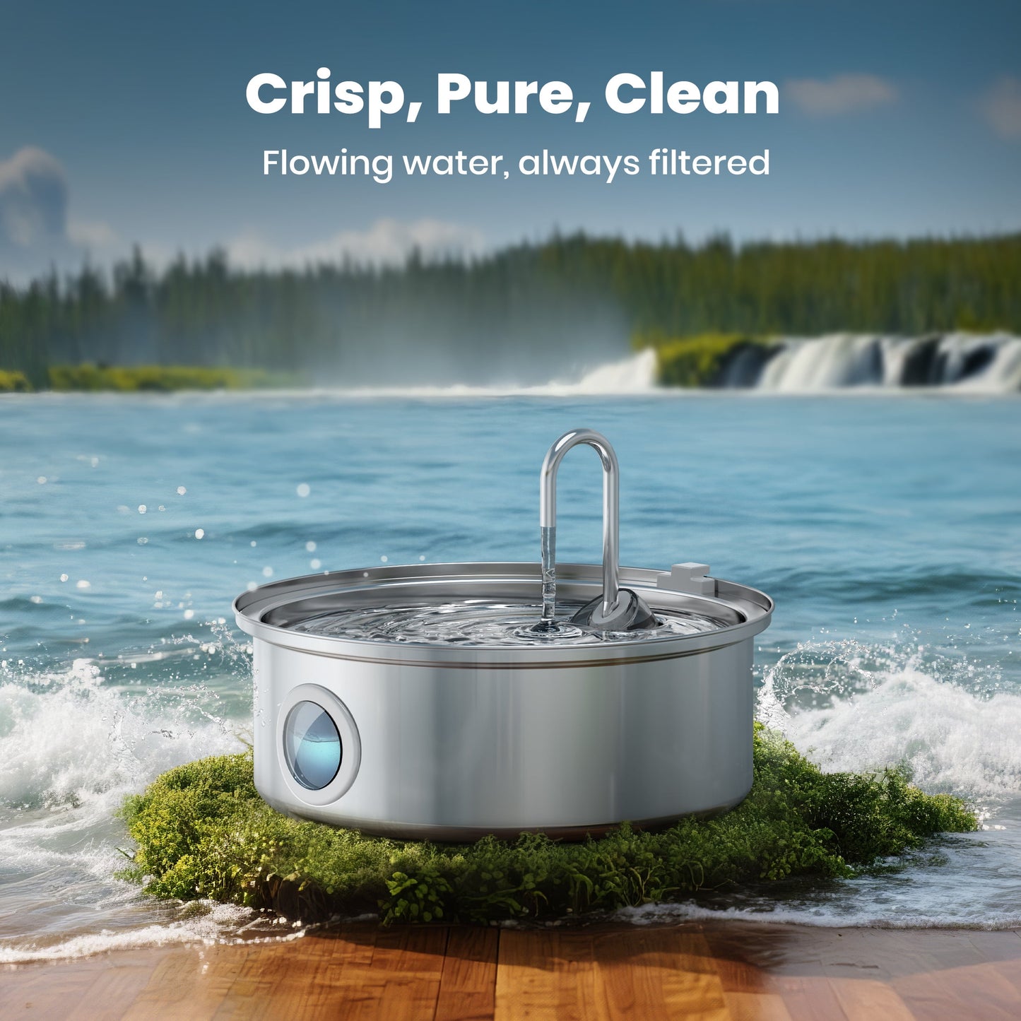 Ultimate 7L Stainless Steel Dog Water Fountain with Triple Filtration & Visual Window - Perfect for Large Dogs and Multiple Pets