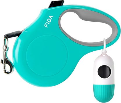 Retractable Dog Leash with Dispenser and Poop Bags