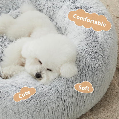 Donut Faux Fur Pet Bed (Multiple Colours)