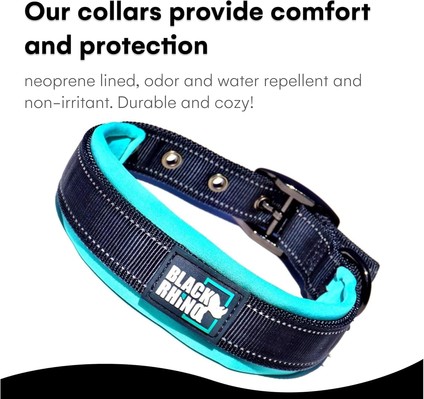 Black Rhino Padded Dog Collar