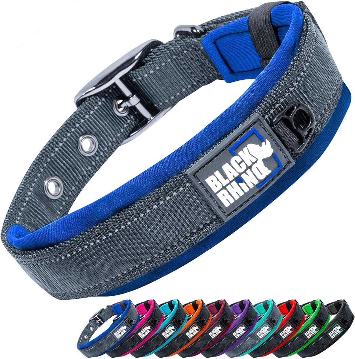 Black Rhino Padded Dog Collar