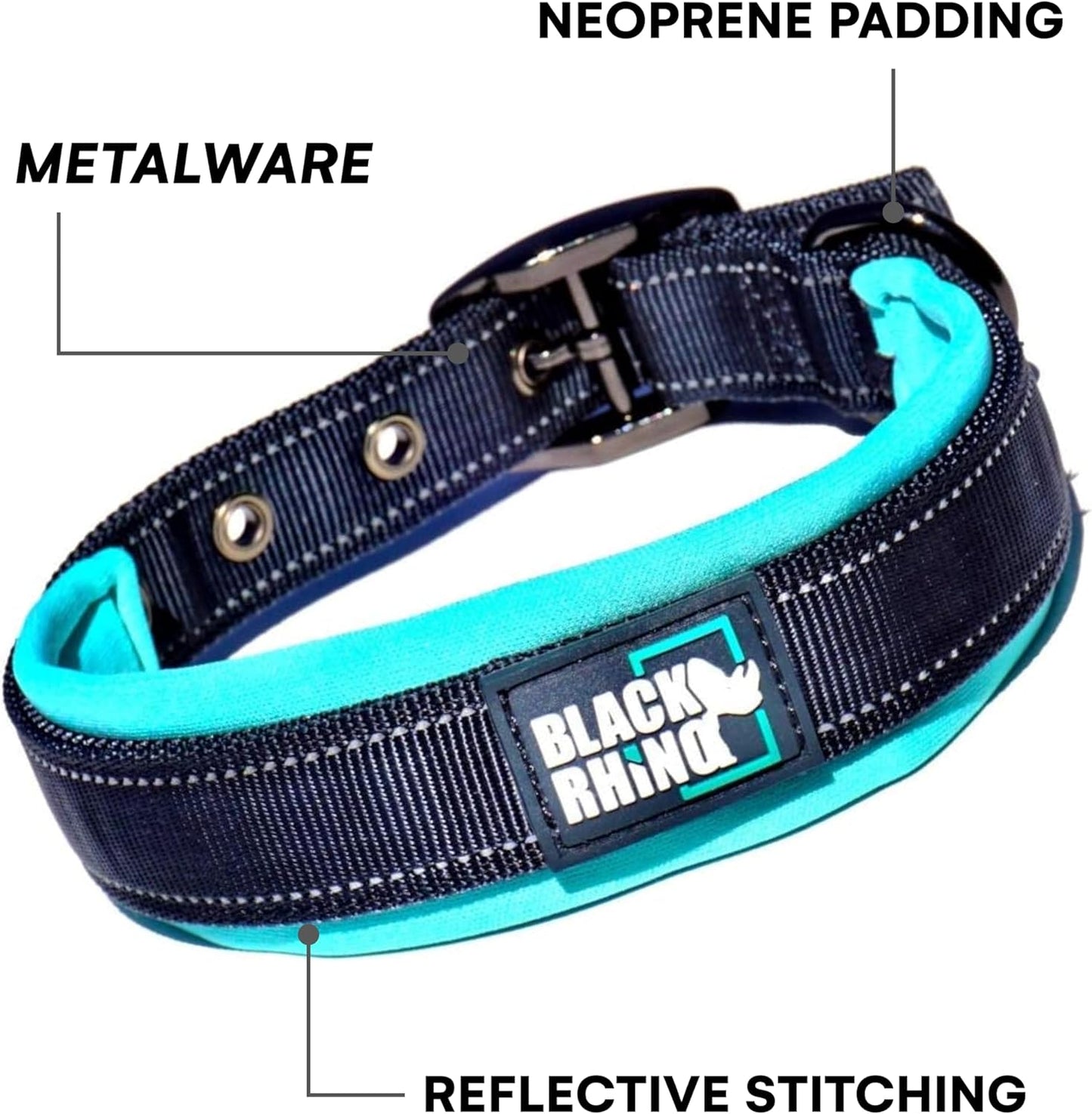 Black Rhino Padded Dog Collar