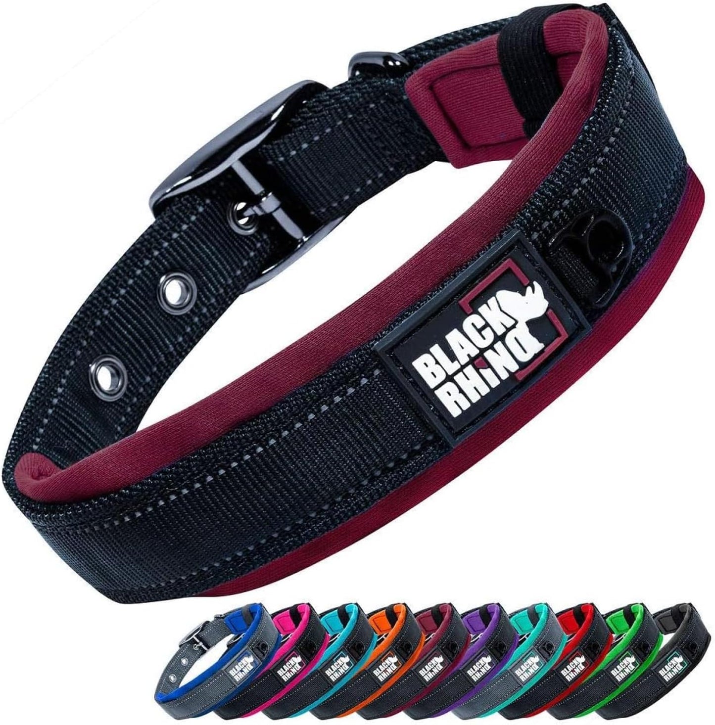 Black Rhino Padded Dog Collar