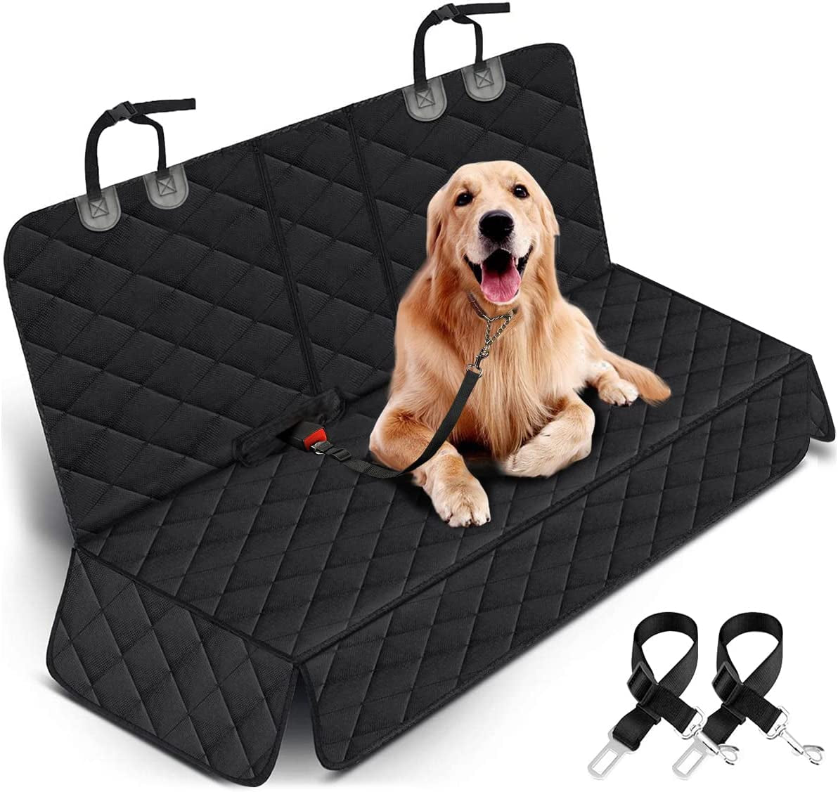 Dog Car Seat Cover - Waterproof Back Seat Protector for Pets