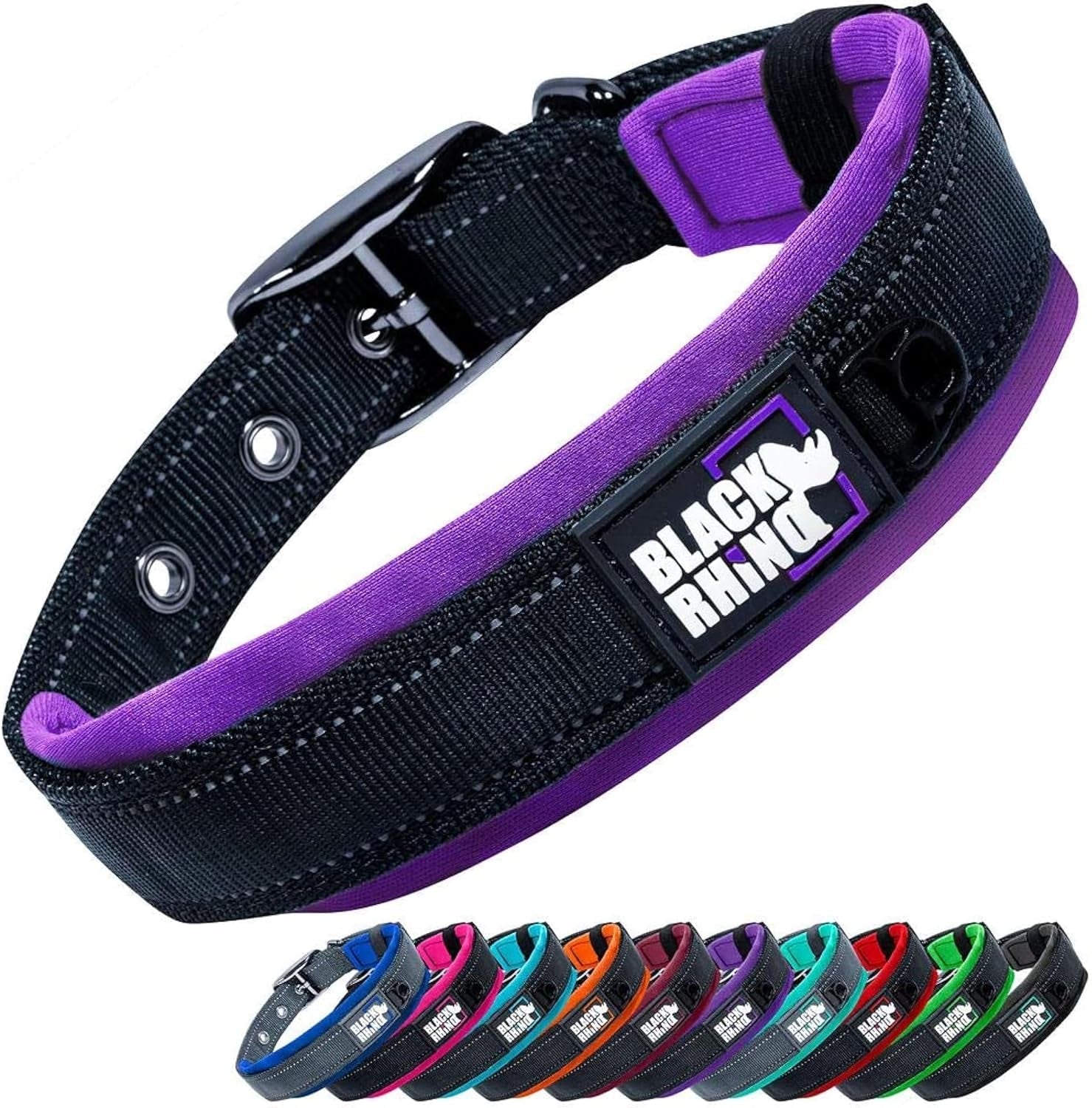 Black Rhino Padded Dog Collar