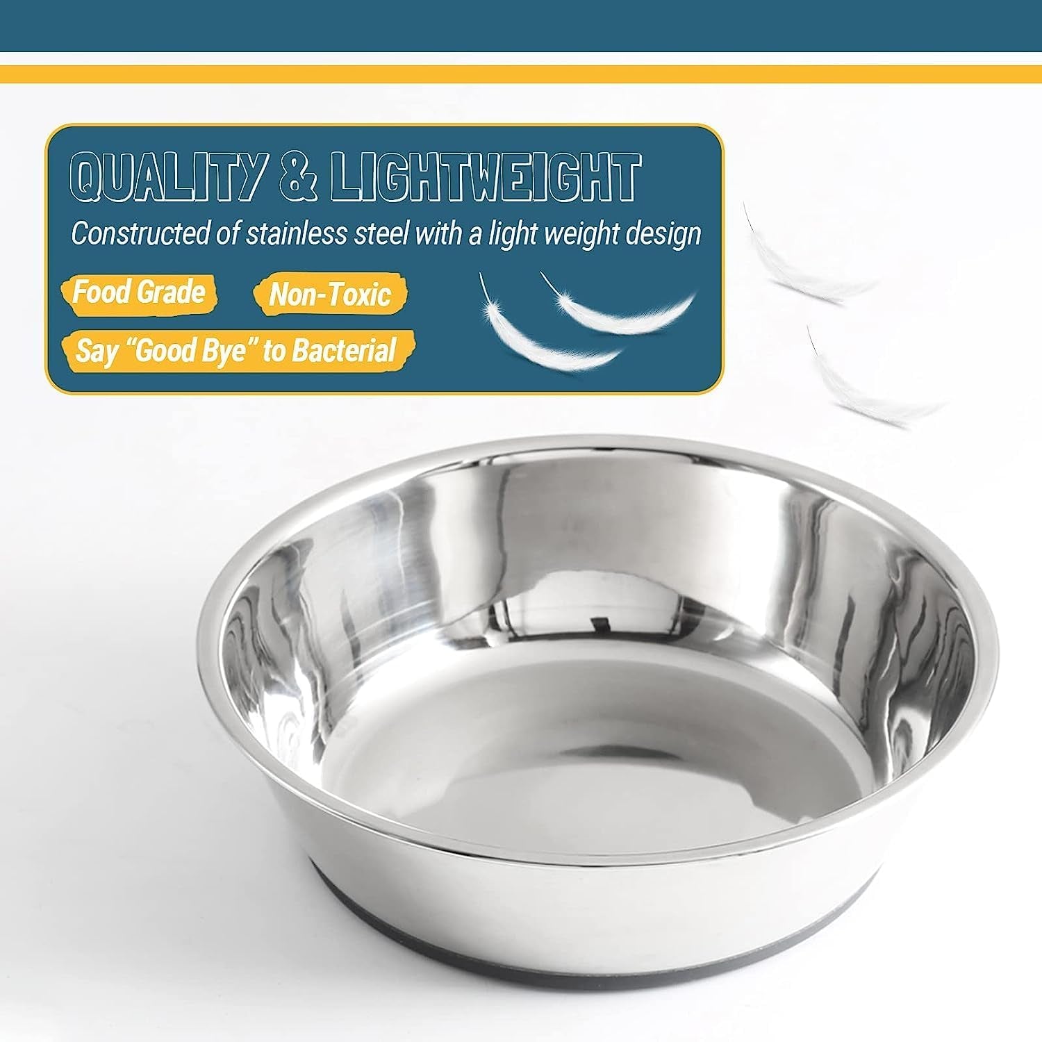 Lightweight Stainless Steel Pet Bowls