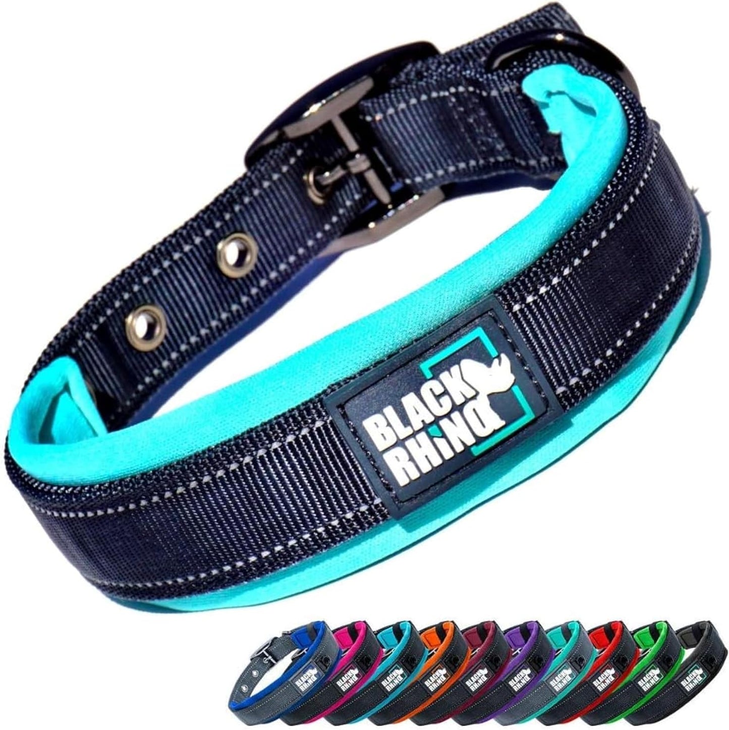 Black Rhino Padded Dog Collar