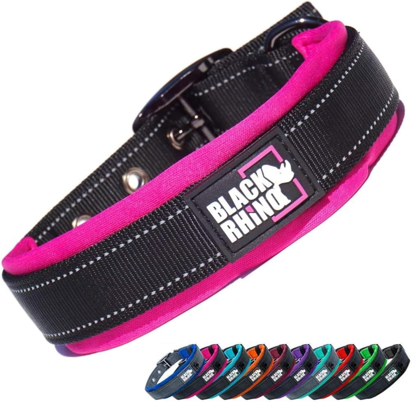 Black Rhino Padded Dog Collar