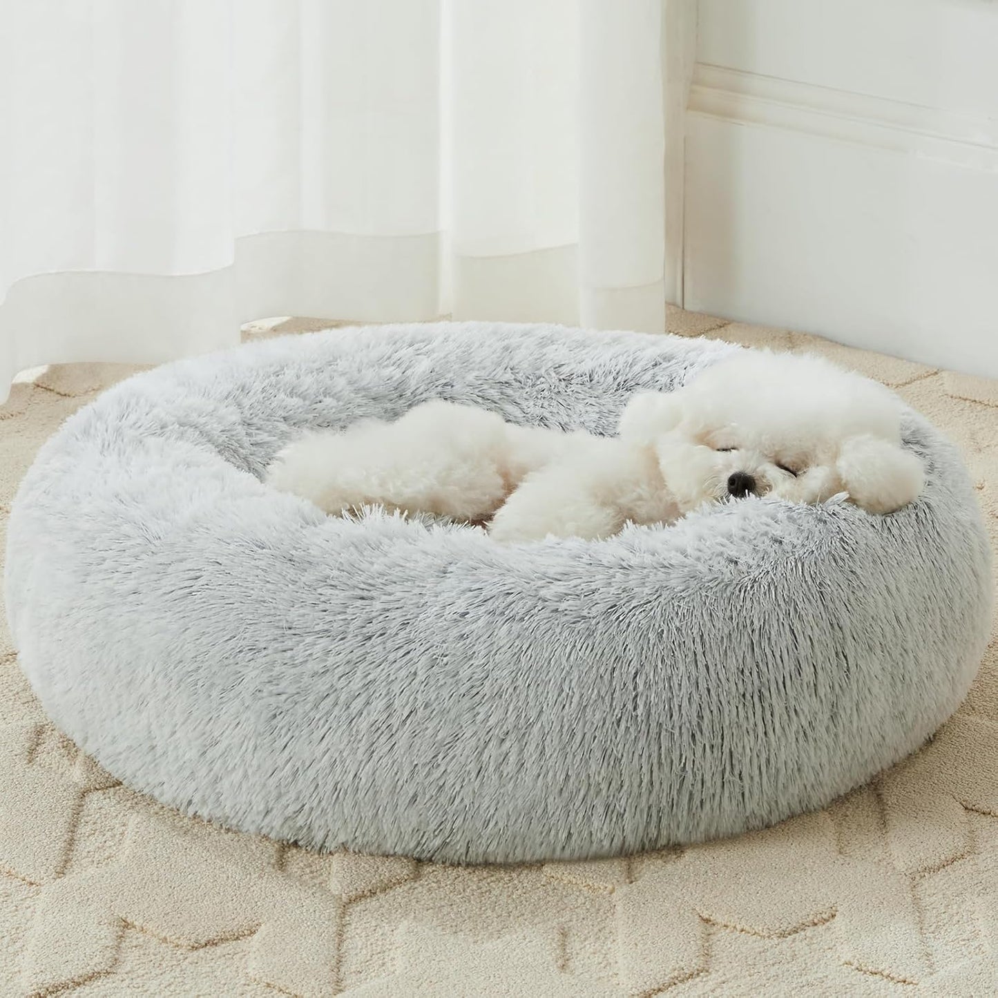 Donut Faux Fur Pet Bed (Multiple Colours)