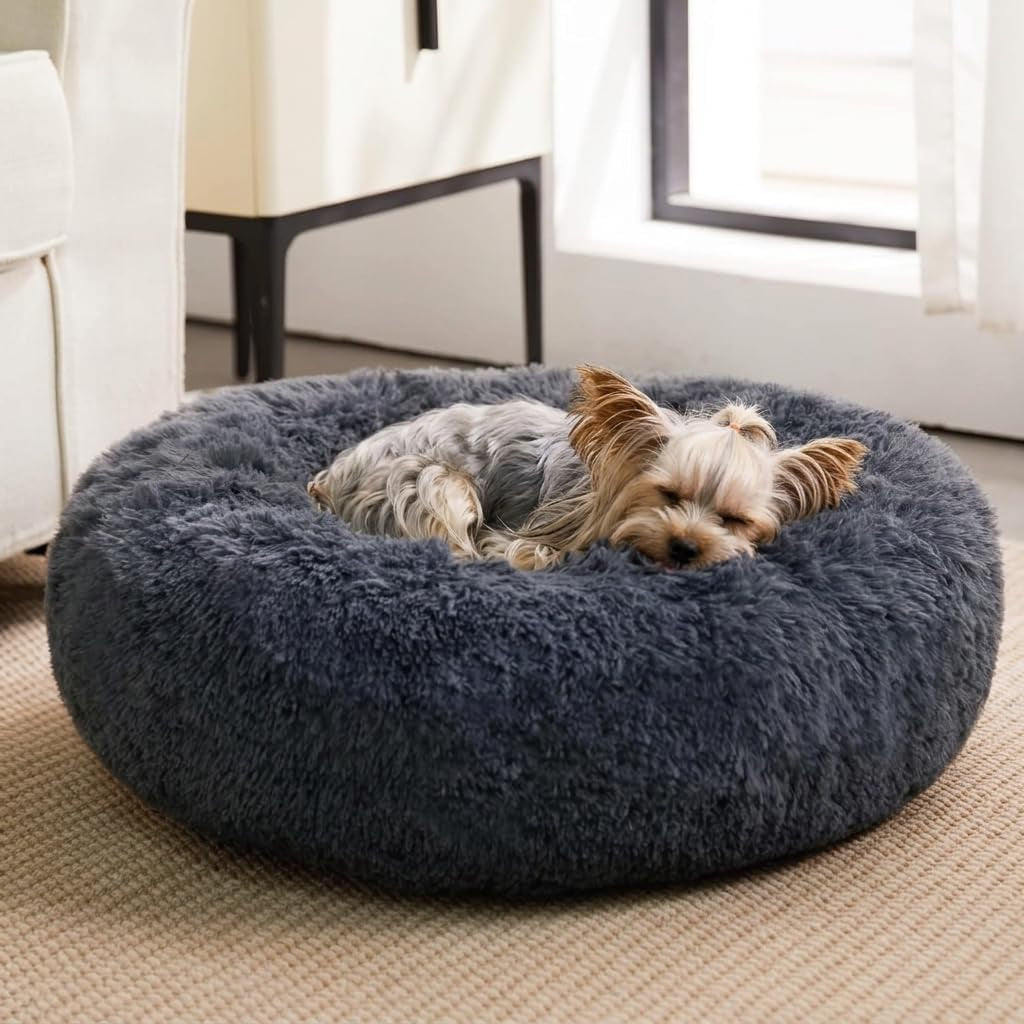 Donut Faux Fur Pet Bed (Multiple Colours)