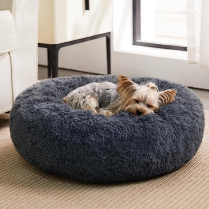 Donut Faux Fur Pet Bed (Multiple Colours)