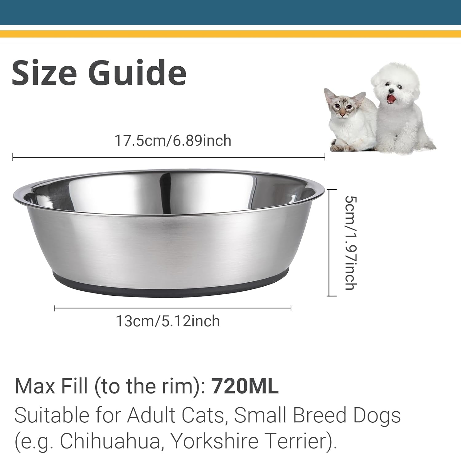 Lightweight Stainless Steel Pet Bowls