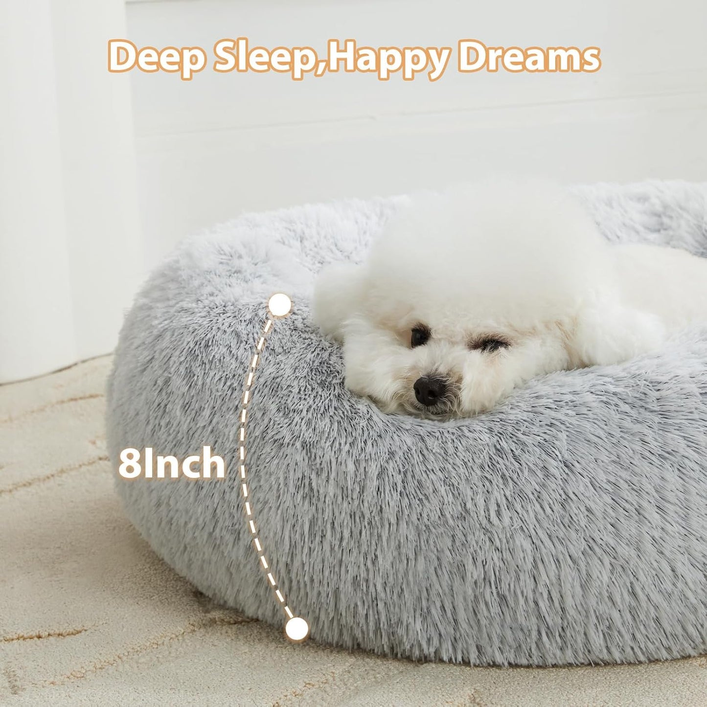 Donut Faux Fur Pet Bed (Multiple Colours)
