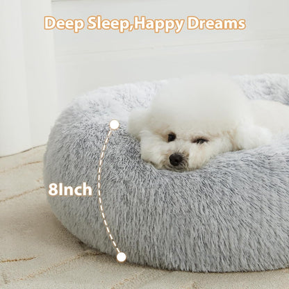 Donut Faux Fur Pet Bed (Multiple Colours)