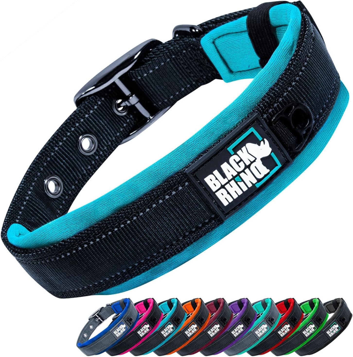 Black Rhino Padded Dog Collar