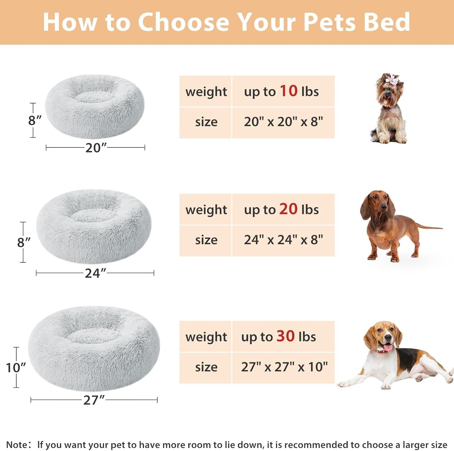 Donut Faux Fur Pet Bed (Multiple Colours)
