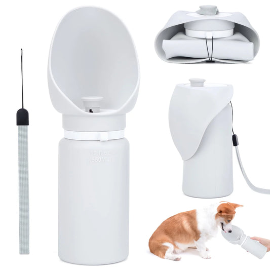 Dog Water Bottle - Leak-Proof Portable Dispenser for Travel, Hiking, and Walking (19 Oz)