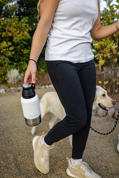 Hydropet Stainless Steel Dog Water Bottle with Dual Bowls and Neoprene Carrying Bag